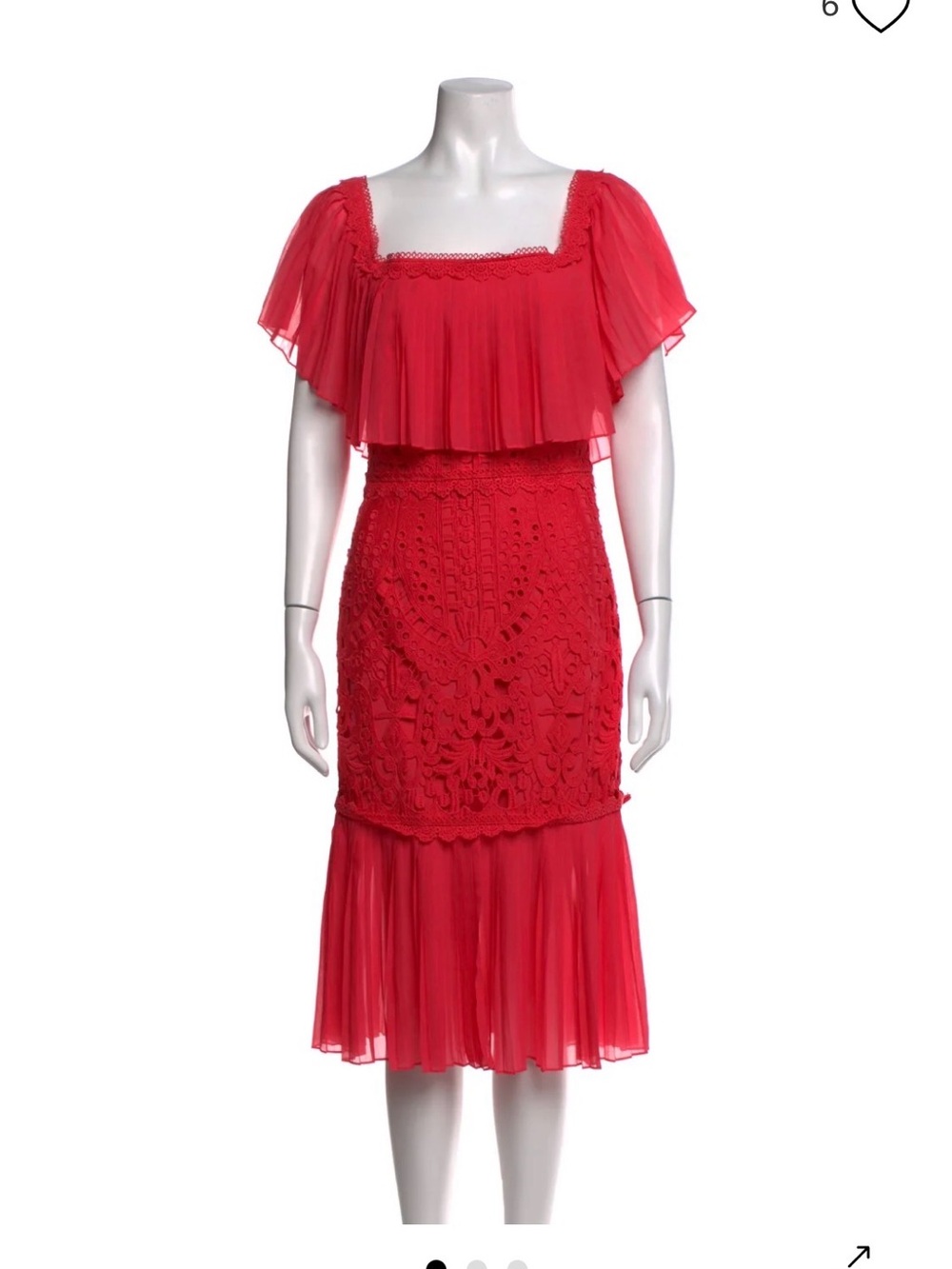 🔥 Temperley guipure Lace & Chiffon Midi Dress Us 6 EUC